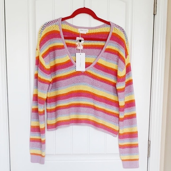 Lovers + Friends Sweaters - ❤️NWT Revolve Lovers + Friends Rainbow Stripe Chunky Knit Sweater❤️